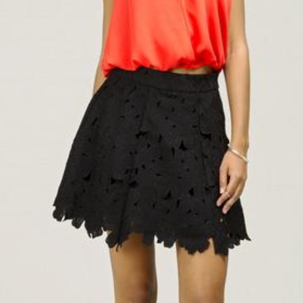 ANGL Lace Overlay A-Line Skirt Size M